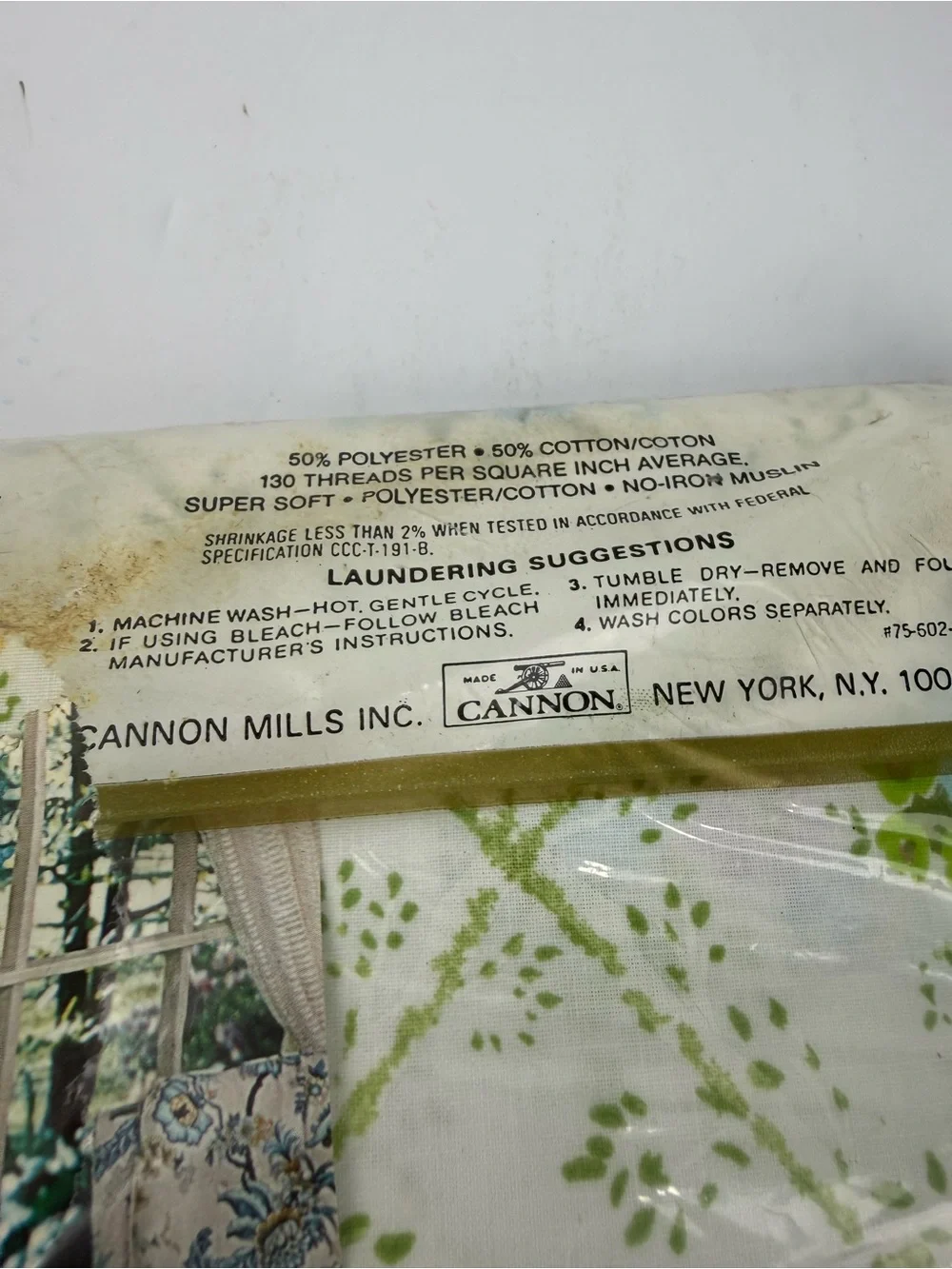 Cannon Monticello Plantation Bouquet Floral Full Flat Sheet Vtg 1970’s Flowers